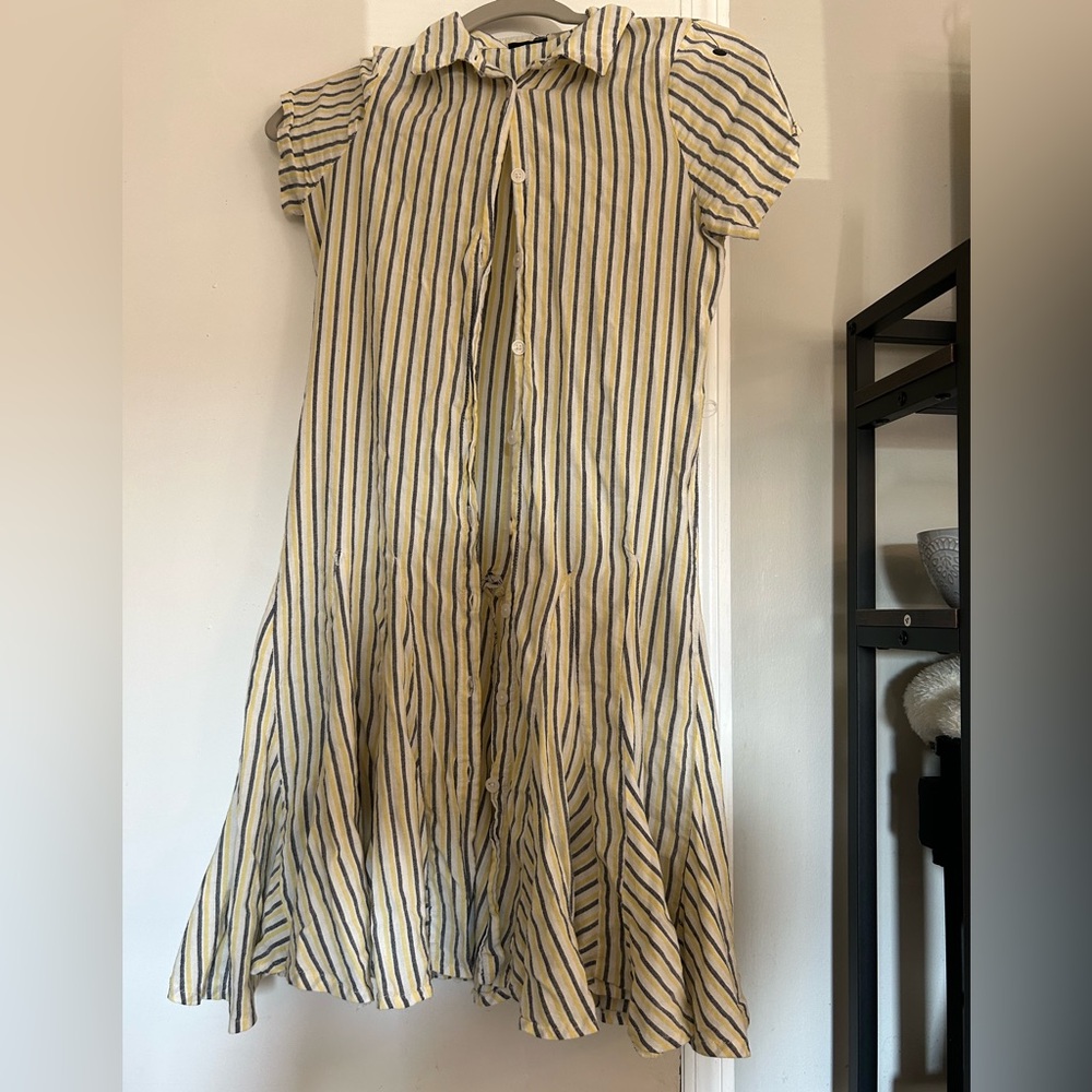 Maison Tara Striped Button-Down Dress